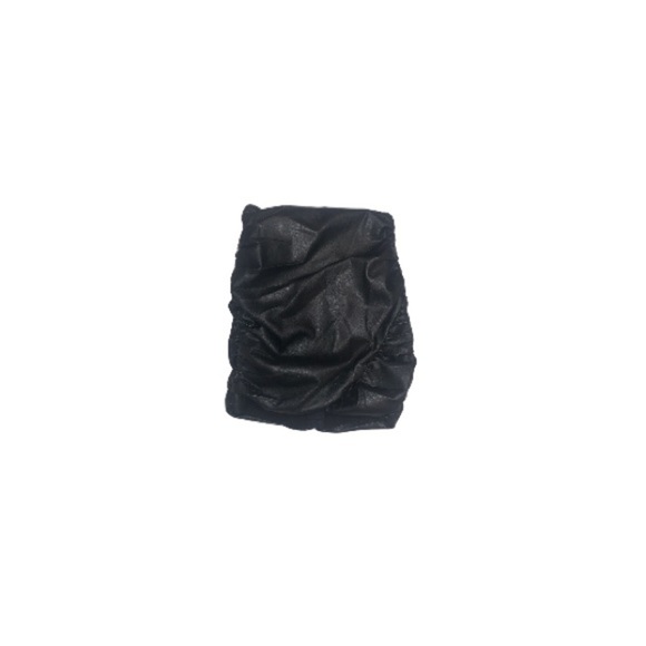 For Love and Lemons Ruched Black Pleather Skirt - Women’s Size Small - Picture 1 of 5